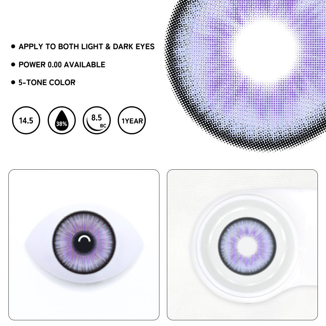 Zalen Purple Colored Contact Lenses