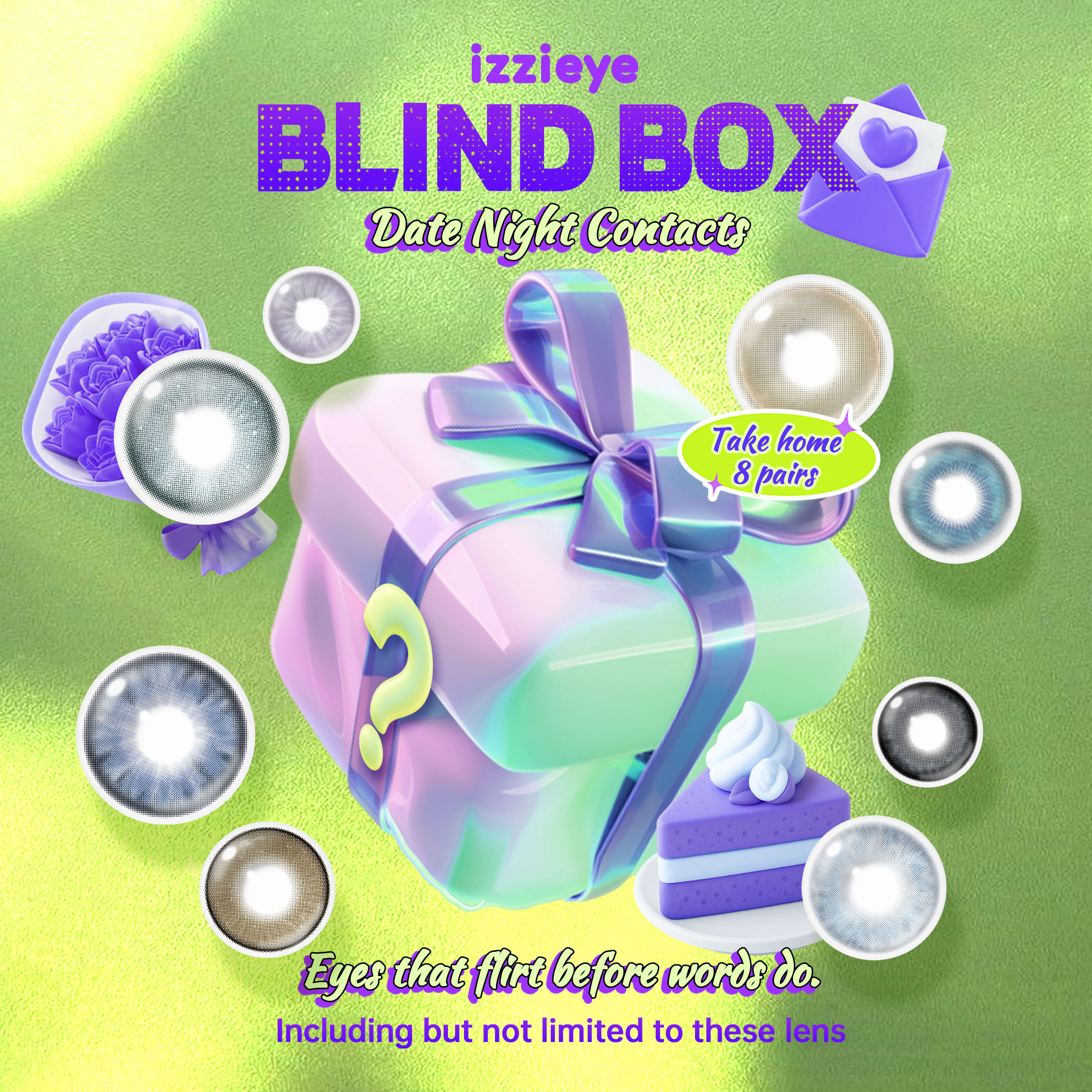 Dates Night Contacts Blind Box | 8 Pairs,1 Year