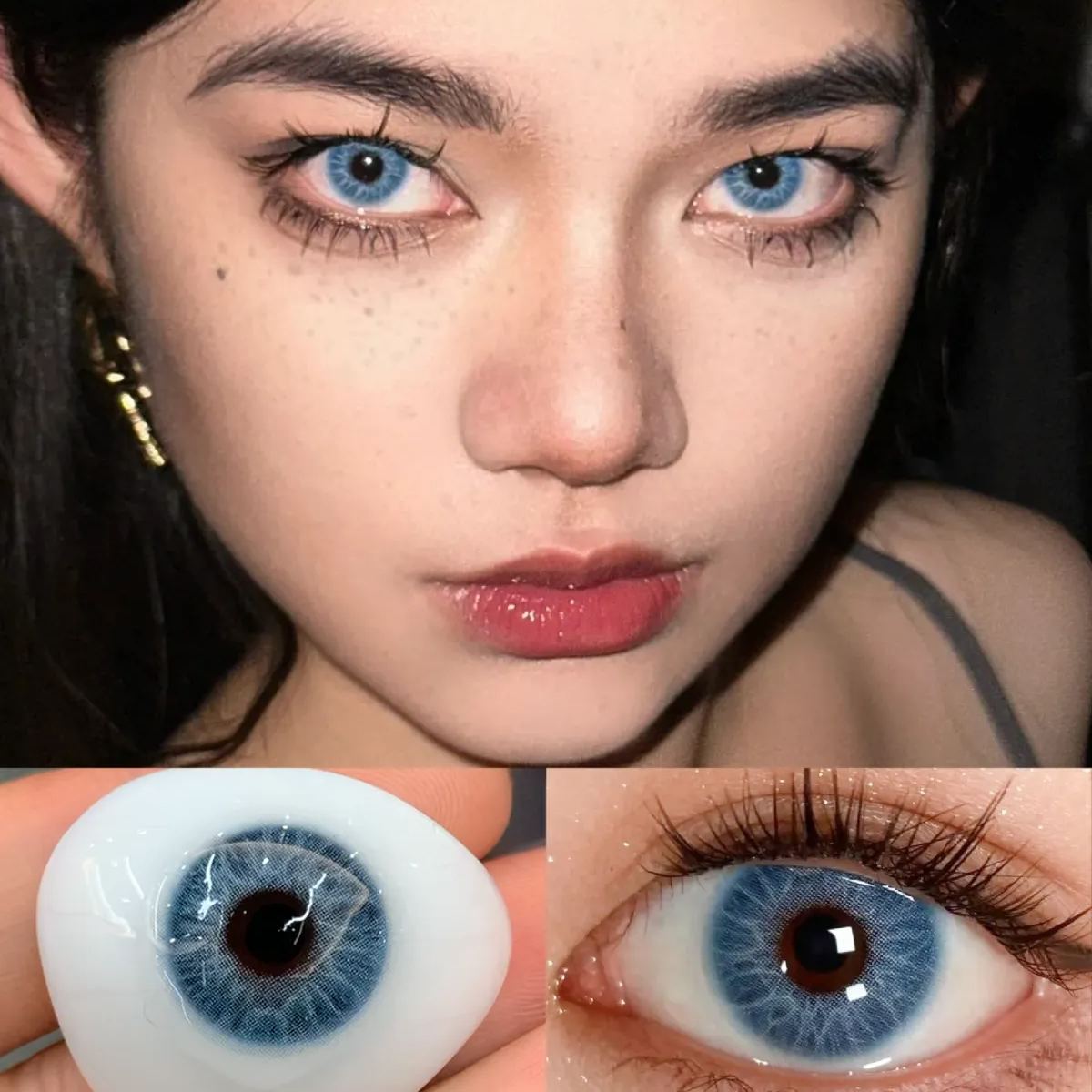 Love Story Oxytocin Blue Prescription Colored Contact Lenses