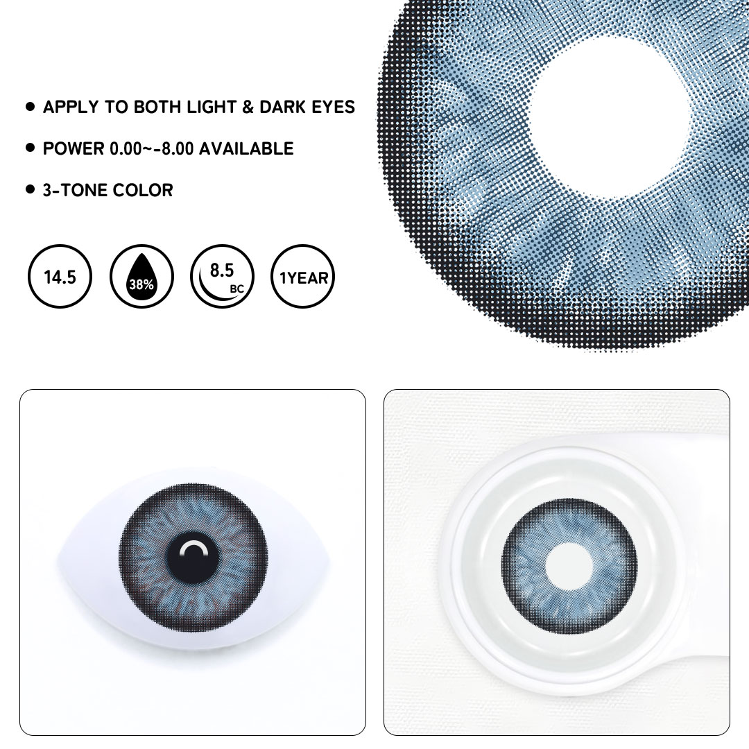 Verdana Blue Colored Contact Lenses