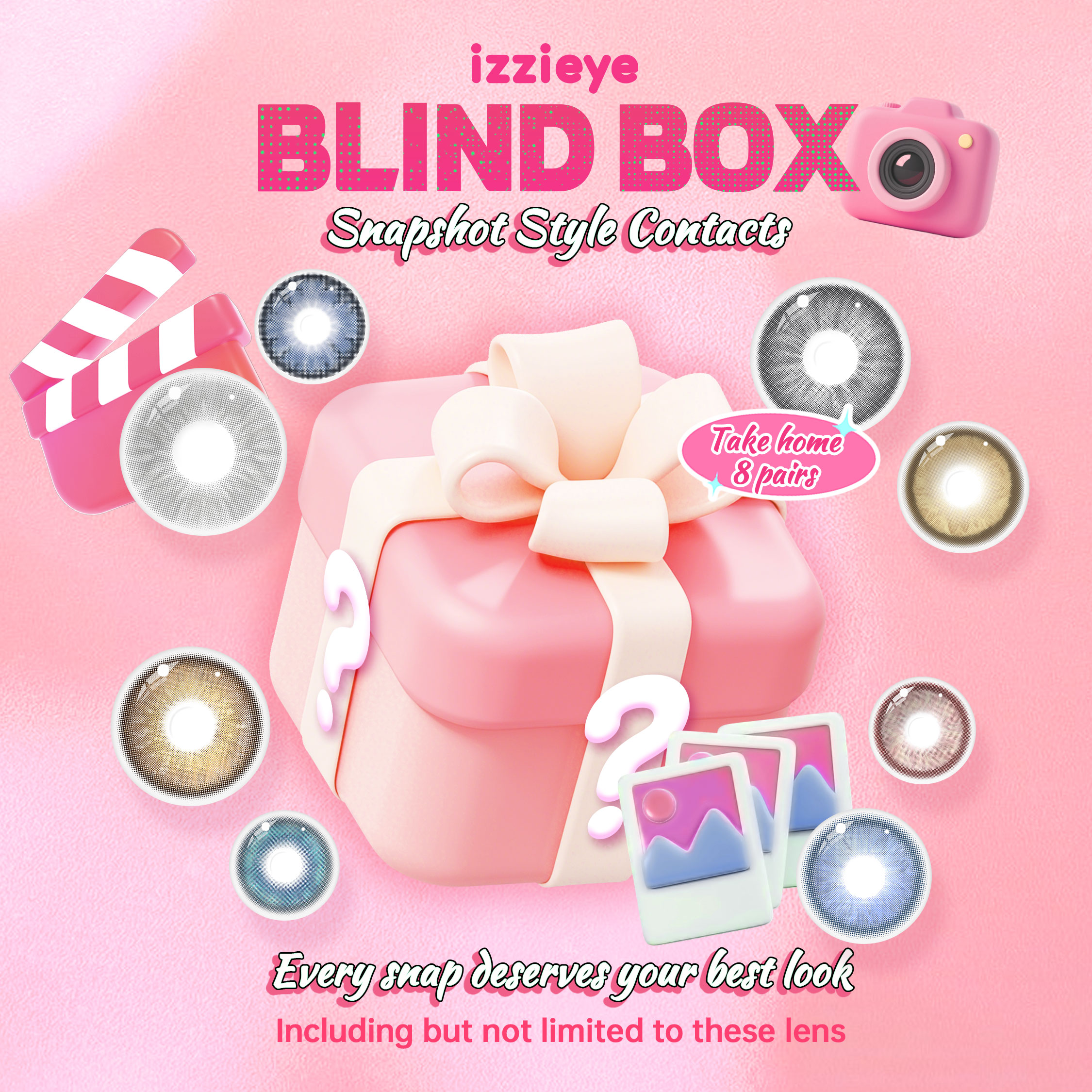 Snapshot Style Contacts Blind Box | 8 Pairs,1 Year