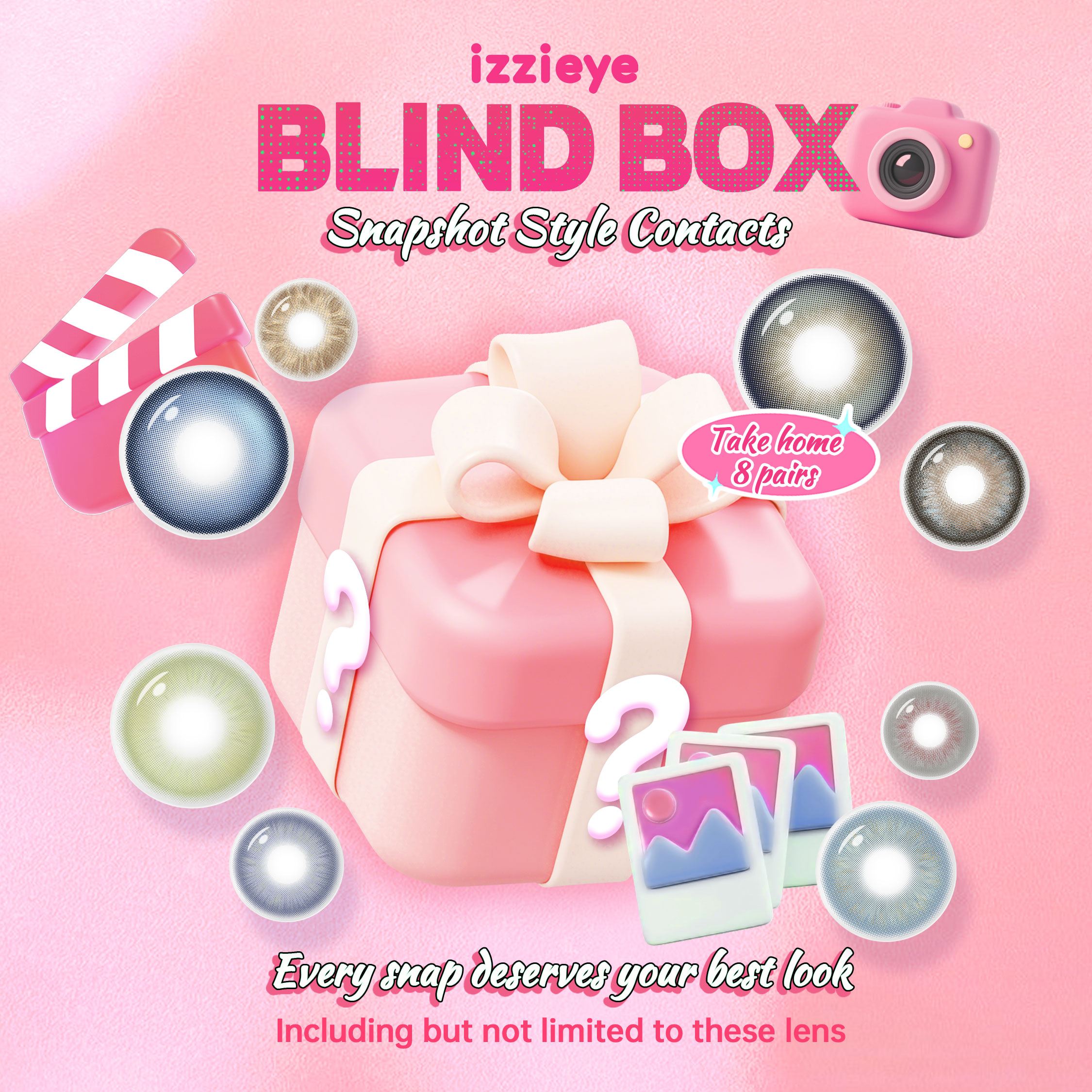 Snapshot Style Contacts Blind Box | 8 Pairs,1 Year