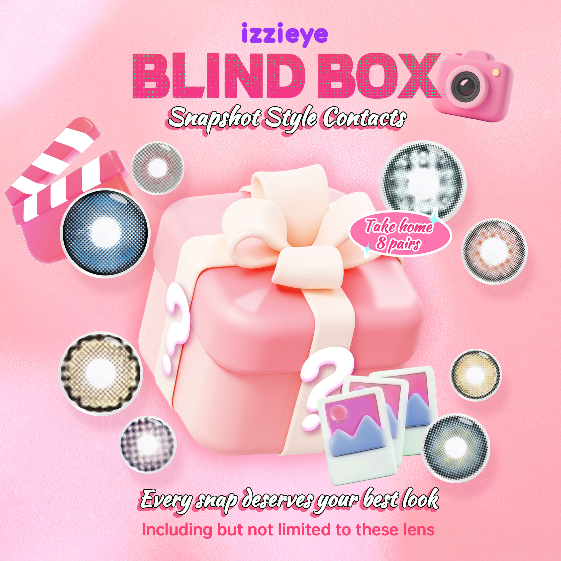 Snapshot Style Contacts Blind Box | 8 Pairs,1 Year
