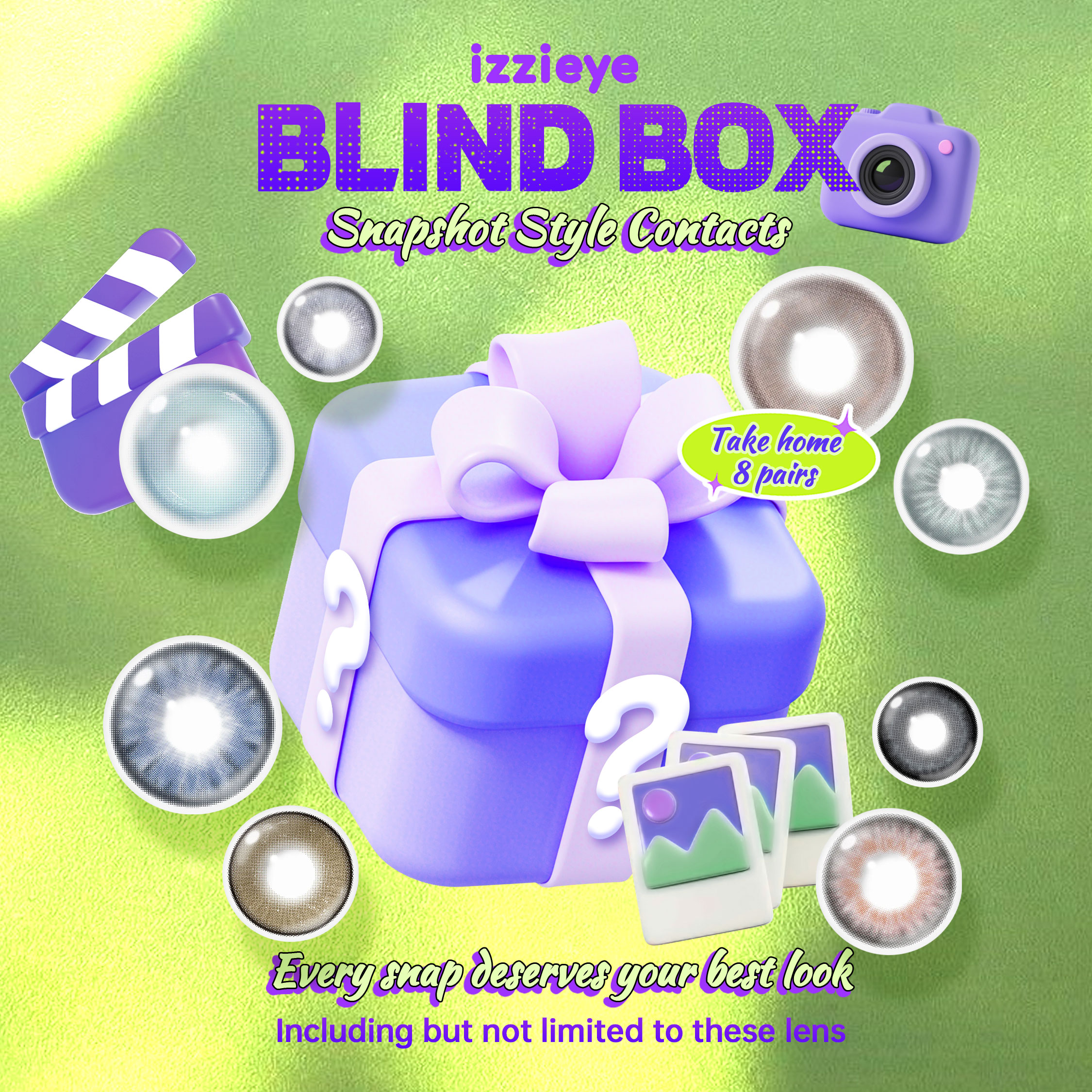 Snapshot Style Contacts Blind Box | 8 Pairs,1 Year