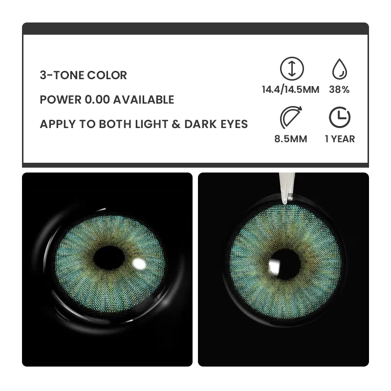 Gloaming Green - 1 Year, 2 lenses Colored Contacts - Gleglow