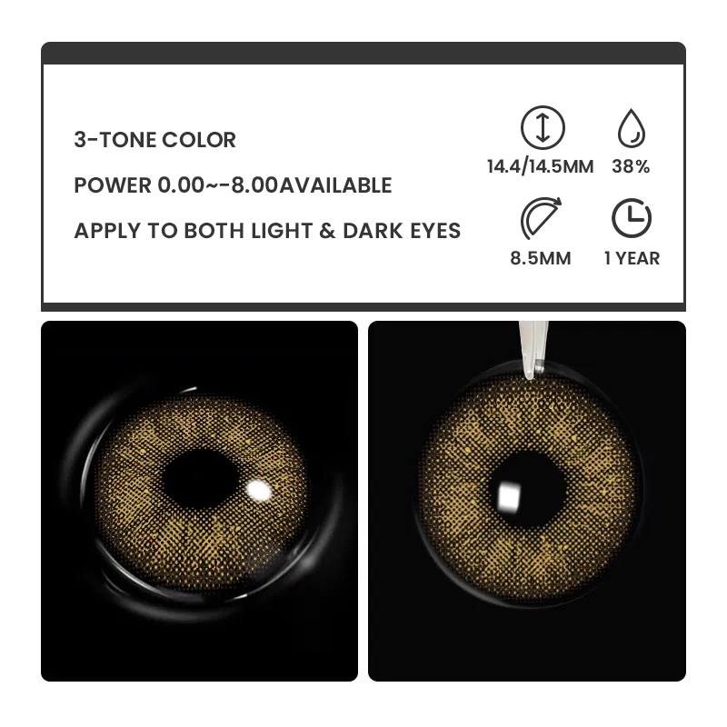 Sandy Twilight Brown - 1 Year, 2 lenses Colored Contacts - Gleglow