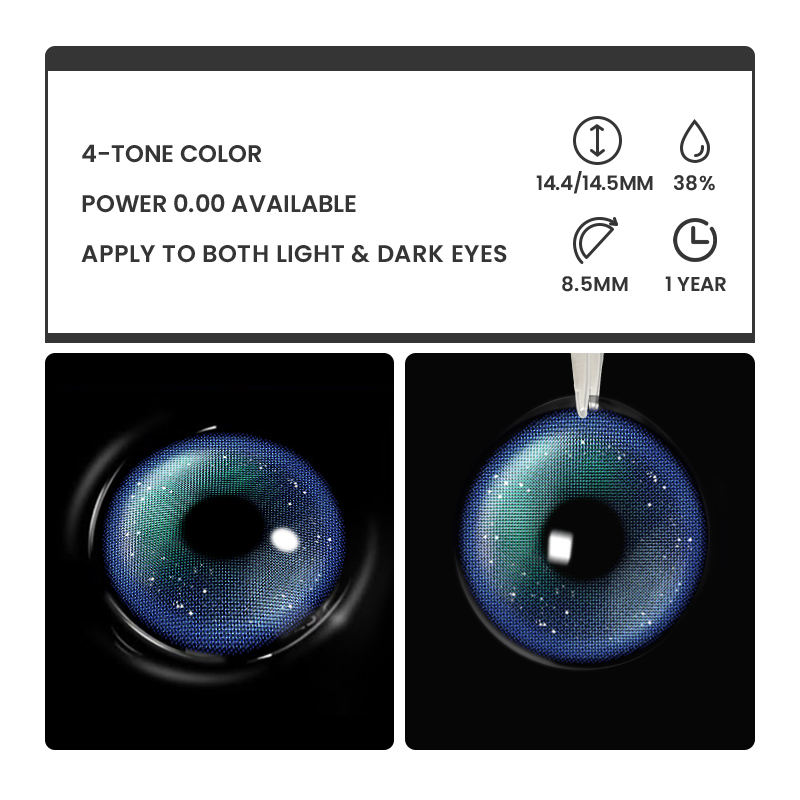 Infyne Blue - 1 Year, 2 lenses Colored Contacts - Gleglow