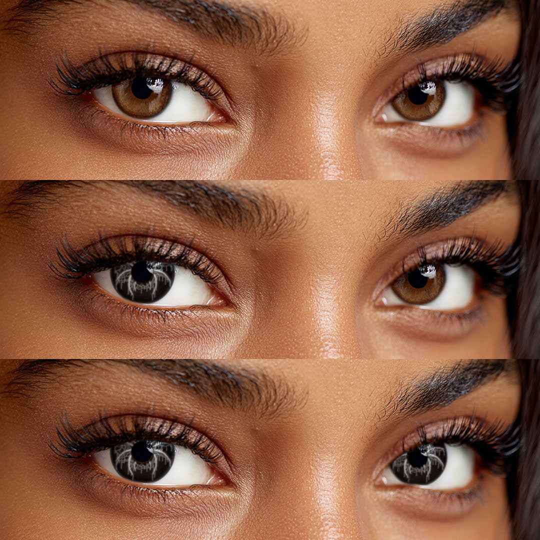 Vexel Black - 1 Year, 2 lenses Colored Contacts - Gleglow