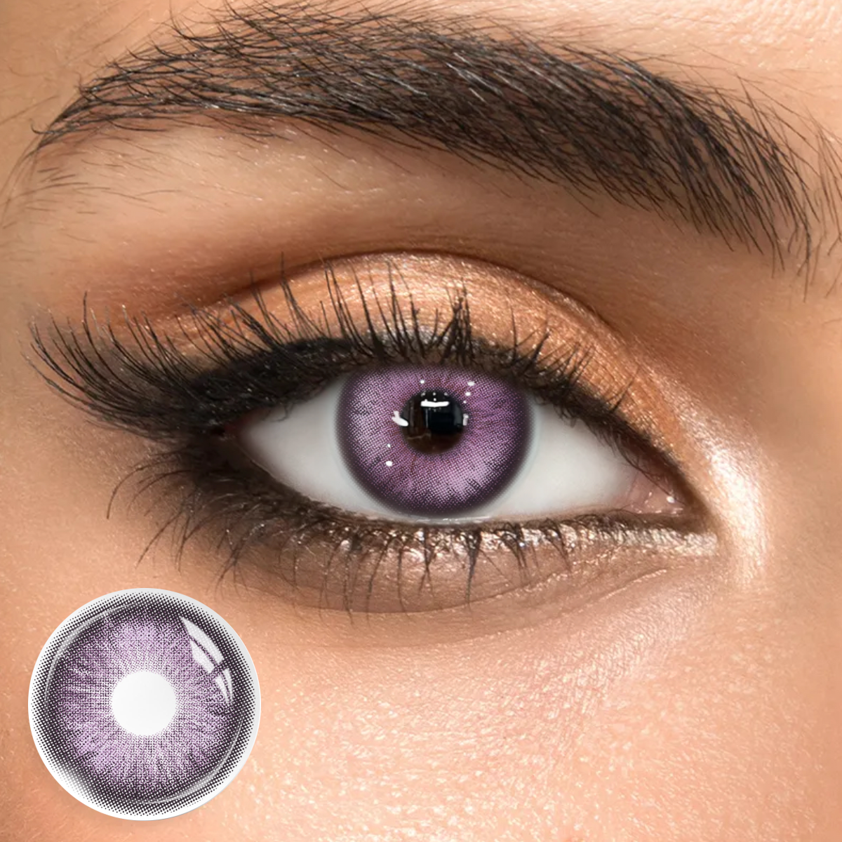 Iced Purple - 1 Year, 2 lenses Colored Contacts - Gleglow