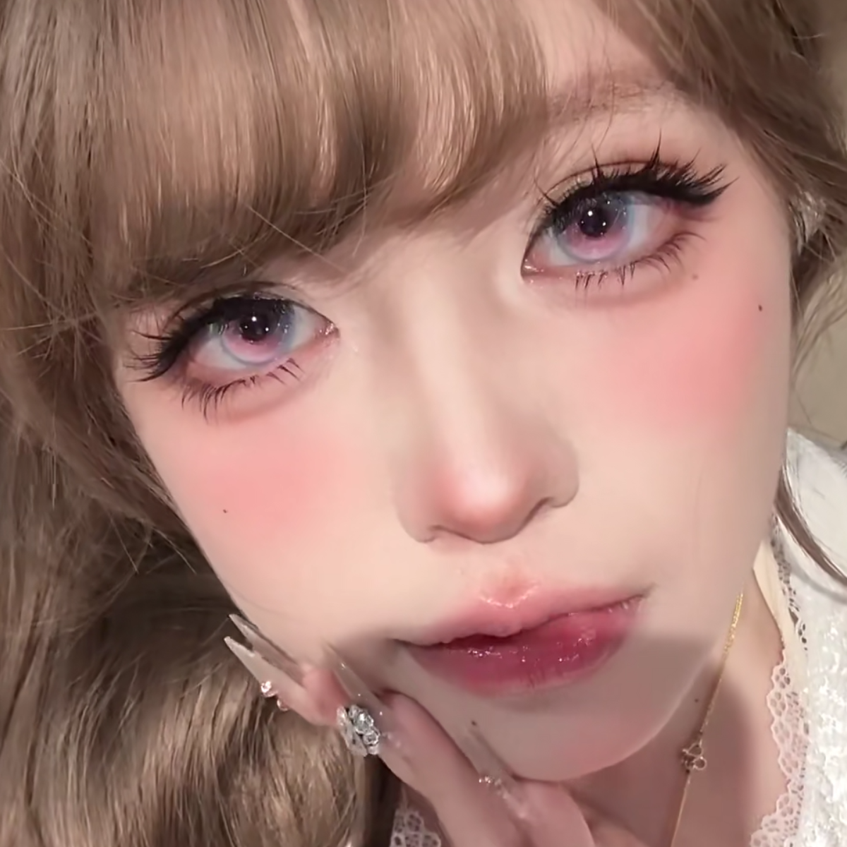 Infyne Blue-Pink - 1 Year, 2 lenses Colored Contacts - Gleglow