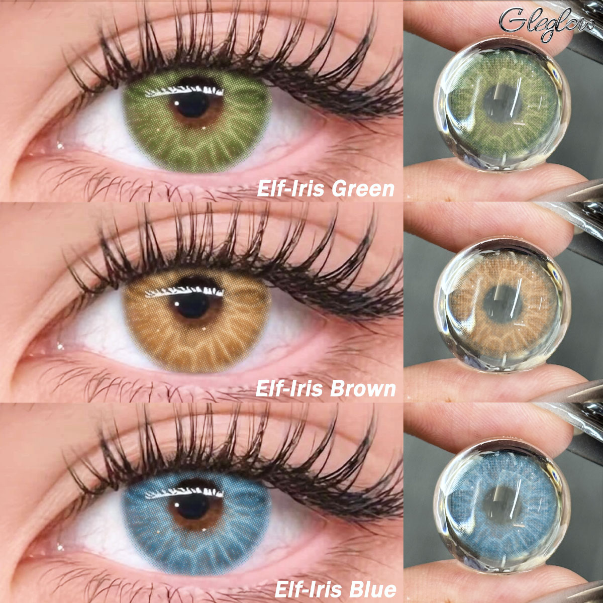 Elf Iris Blue - 1 Year, 2 lenses Colored Contacts - Gleglow