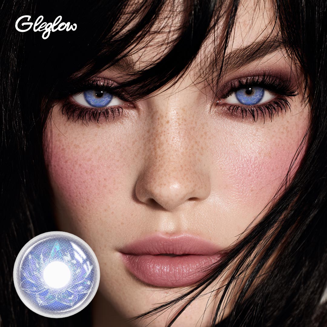 Cloudia Blue - 1 Year, 2 lenses Colored Contacts - Gleglow
