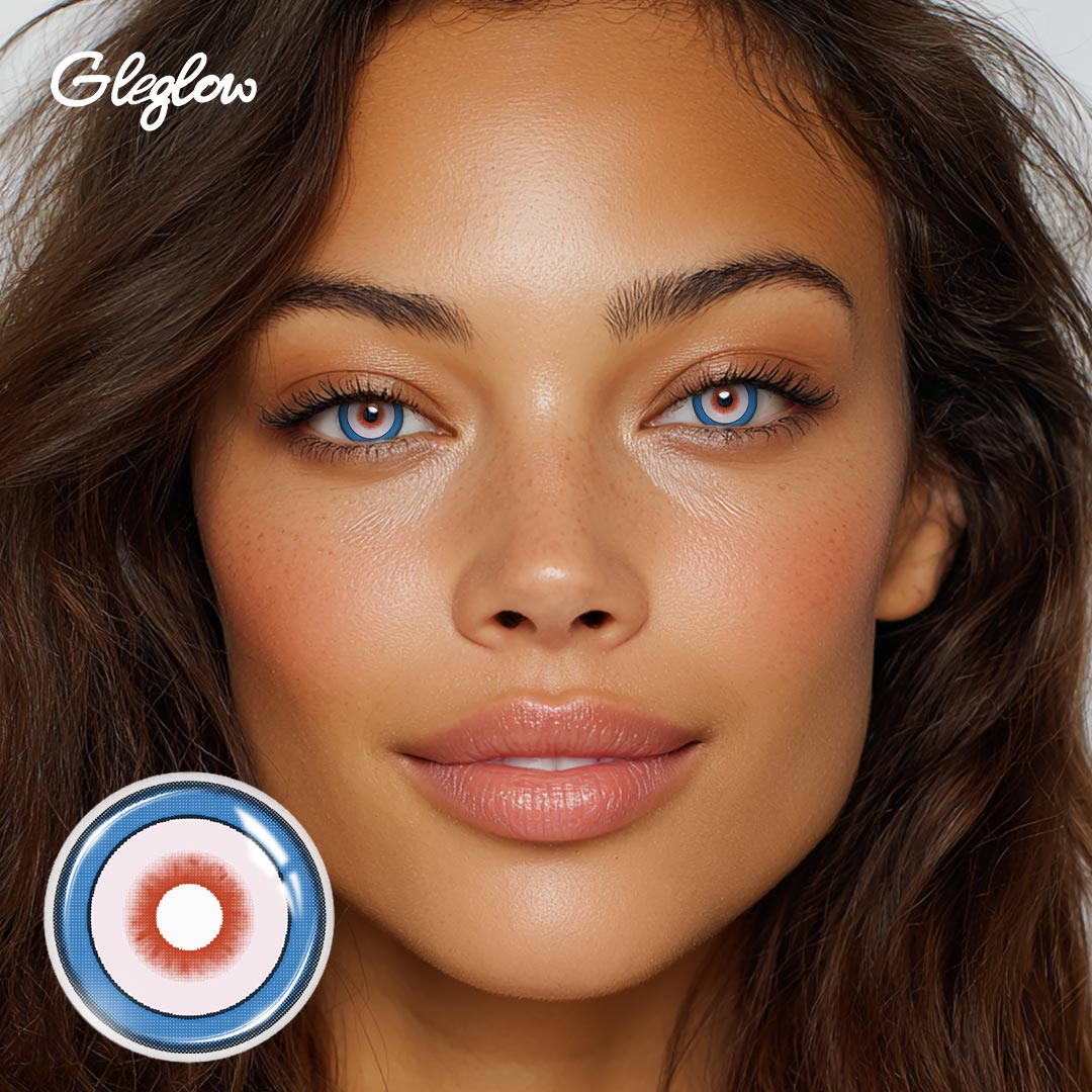 Amberis Blue - 1 Year, 2 lenses Colored Contacts - Gleglow