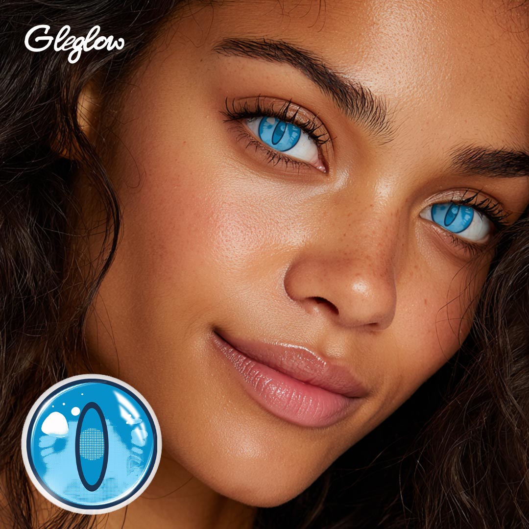 Elden Blue - 1 Year, 2 lenses Colored Contacts - Gleglow