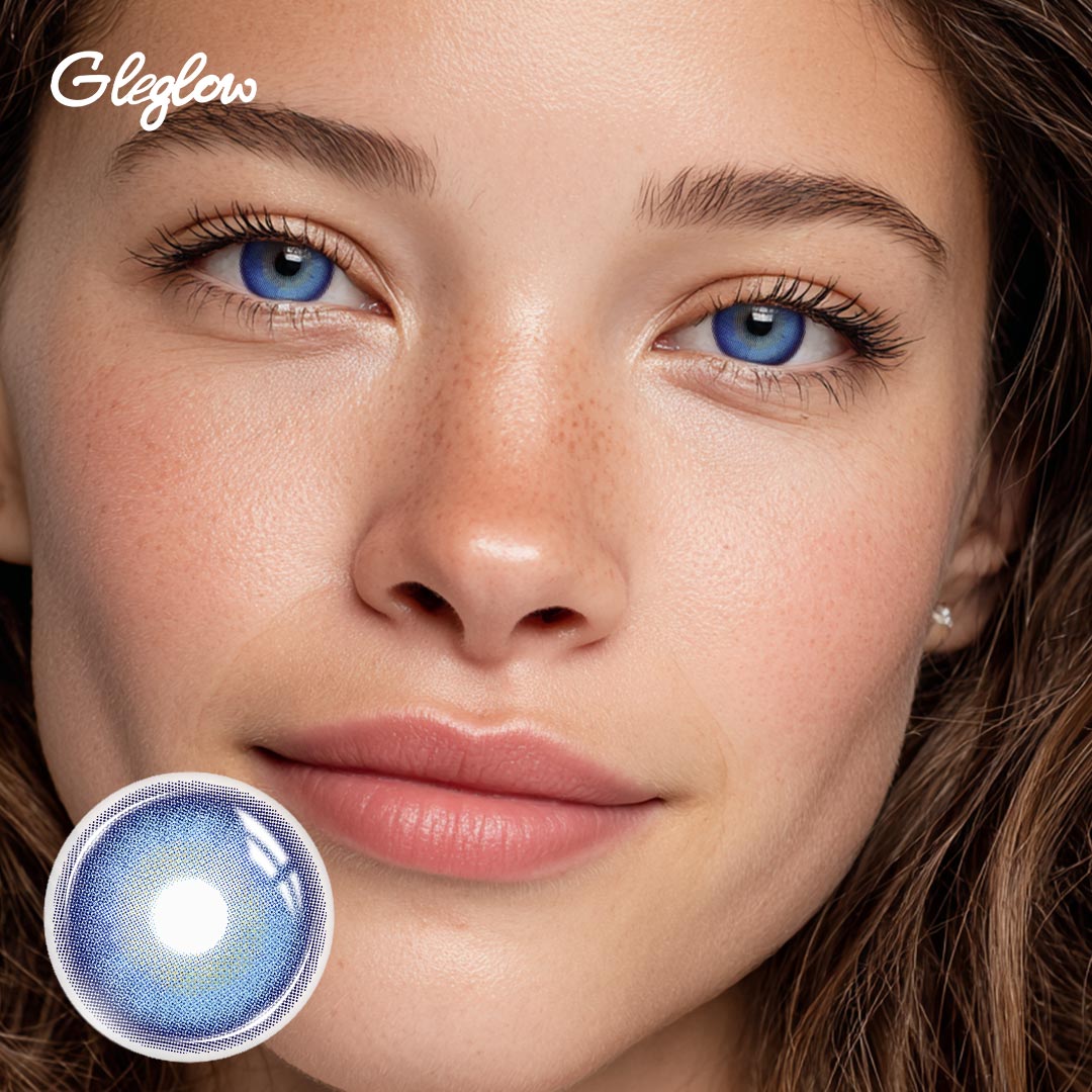 Jurel Dark Blue - 1 Year, 2 lenses Colored Contacts - Gleglow