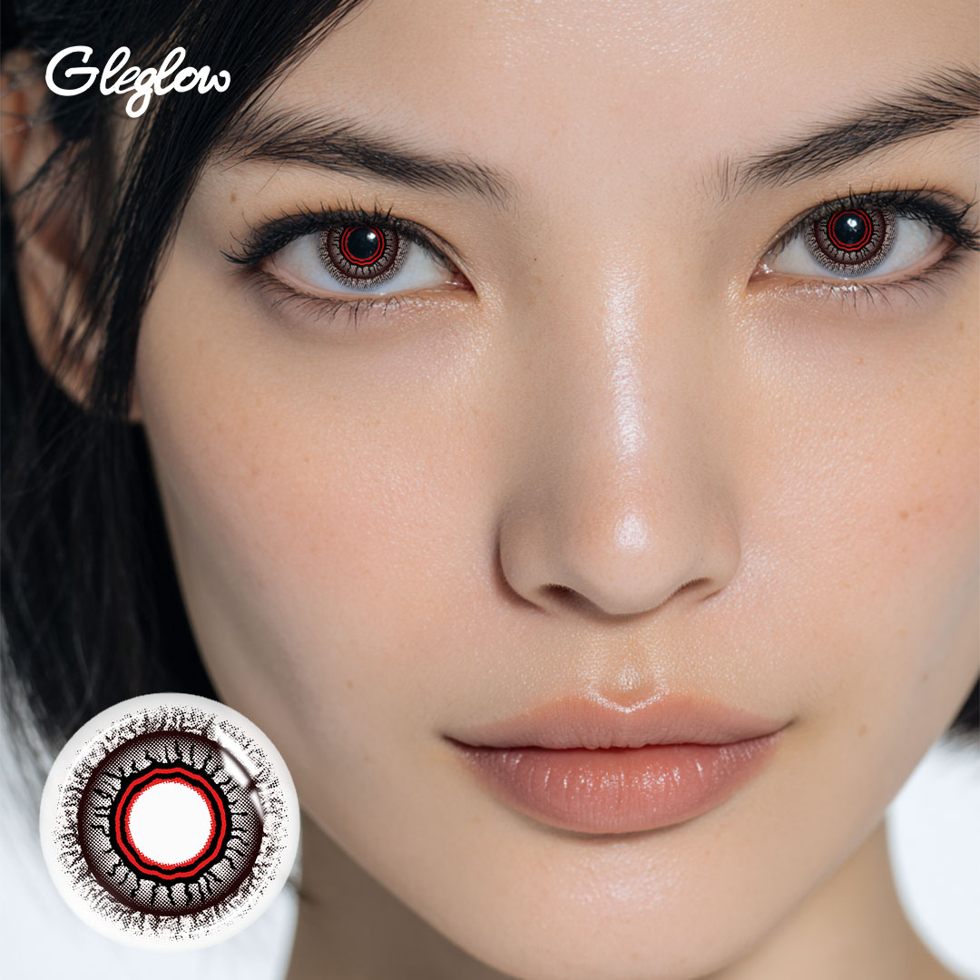 Hex Red - 1 Year, 2 lenses Colored Contacts - Gleglow