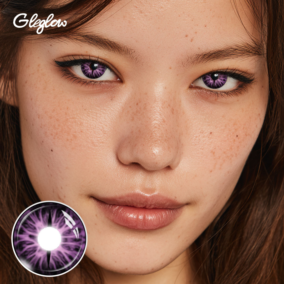 Snake Gaze Purple - 1 Year, 2 lenses Colored Contacts - Gleglow