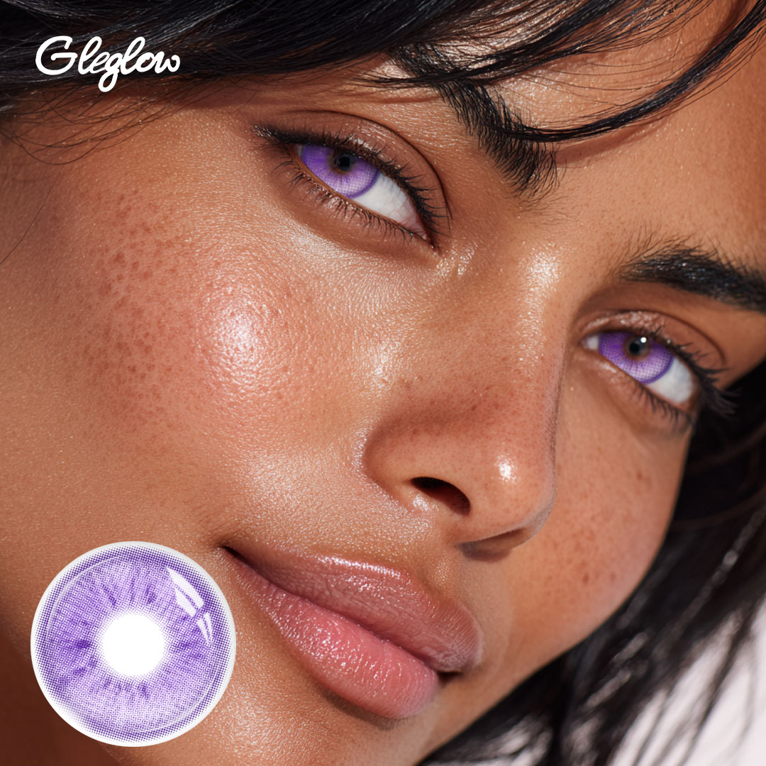 Ether Glow Purple - 1 Year, 2 lenses Colored Contacts - Gleglow