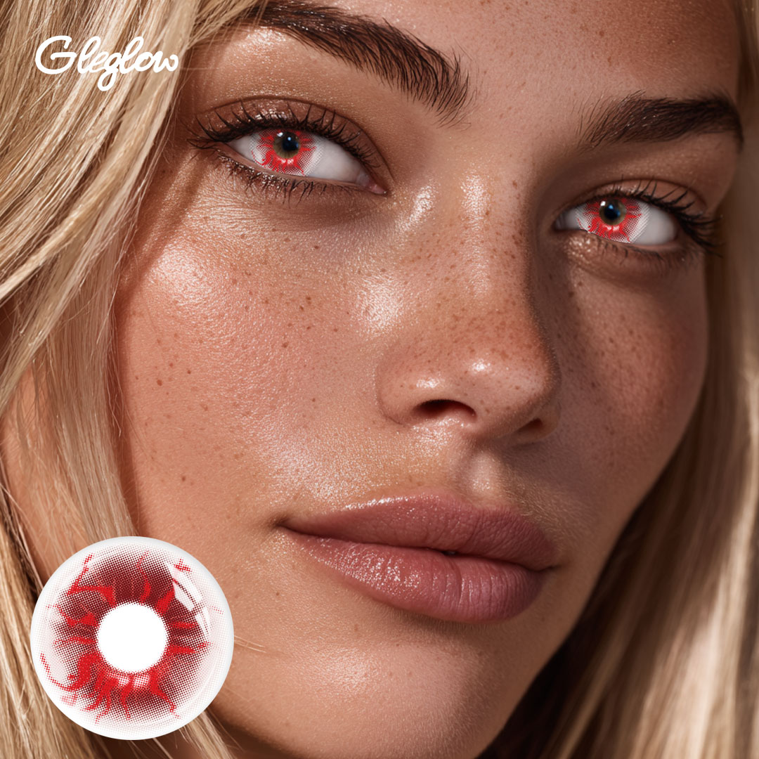 Sunflare Red - 1 Year, 2 lenses Colored Contacts - Gleglow