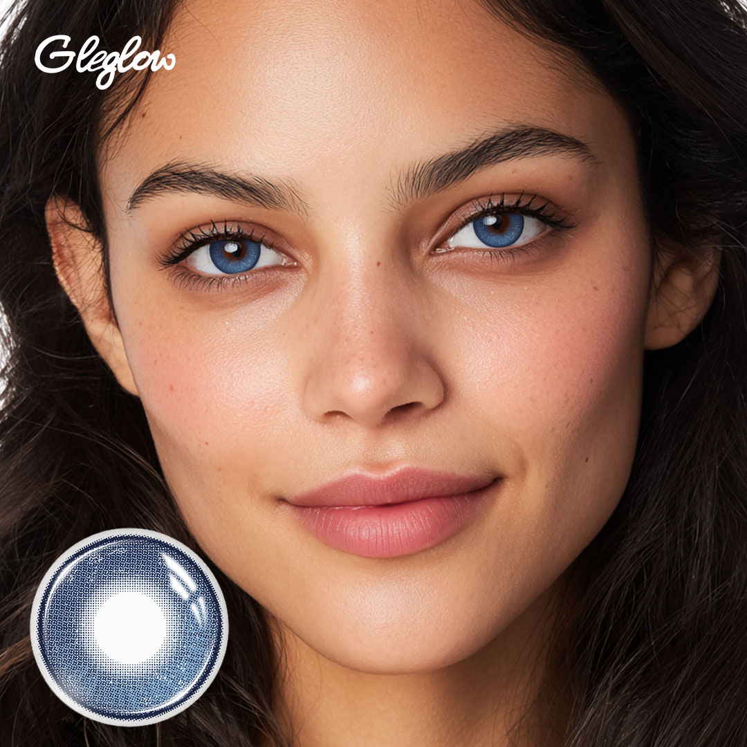 Plume Blue - 1 Year, 2 lenses Colored Contacts - Gleglow