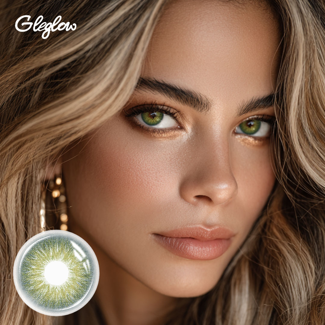 Florescent Green Contact Lenses – 1 Year, 2 Lenses Colored Contacts - Gleglow