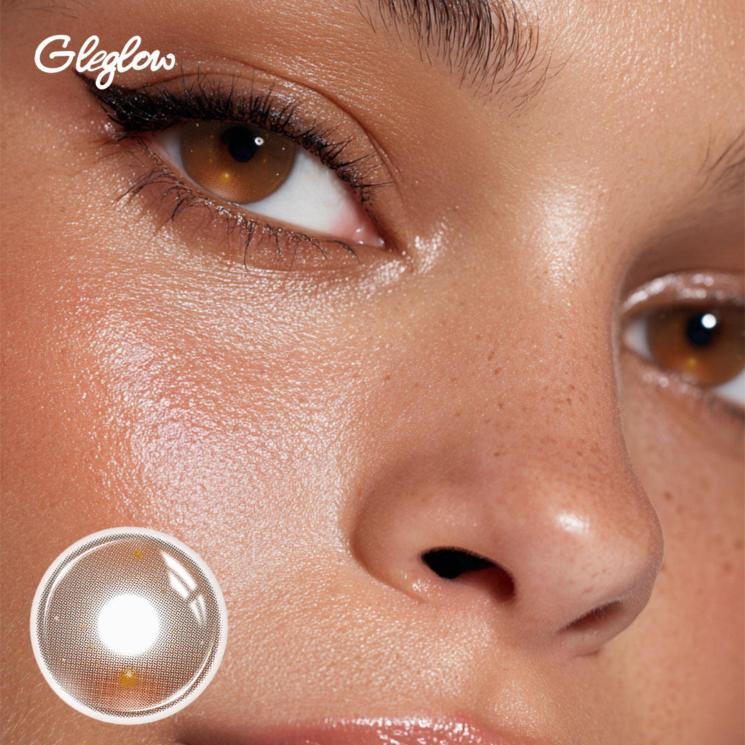 Neon Pulse Brown Contact Lenses – 1 Year, 2 Lenses Colored Contacts - Gleglow
