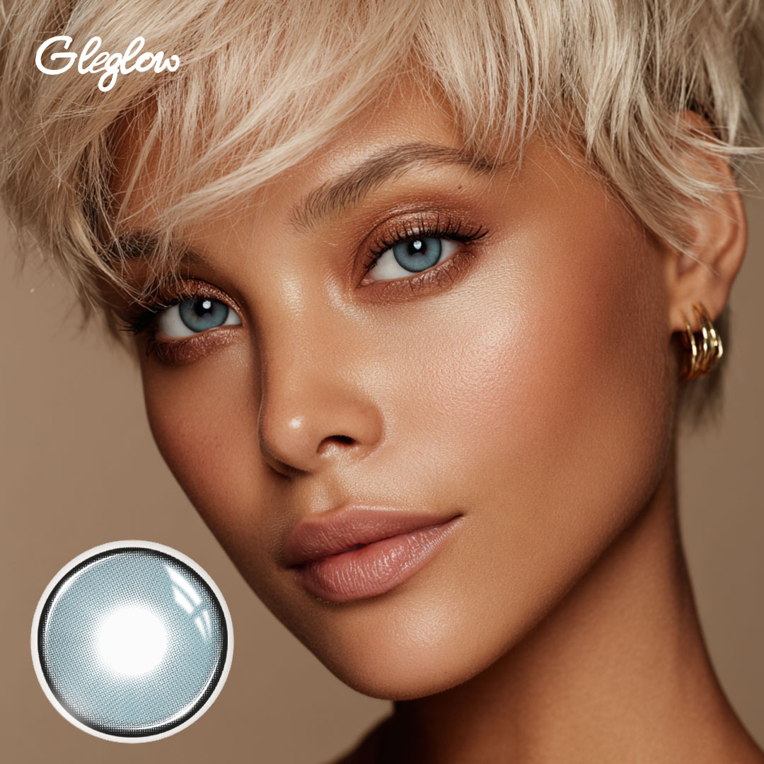 Rasbelle Blue - 1 Year, 2 lenses Colored Contacts - Gleglow