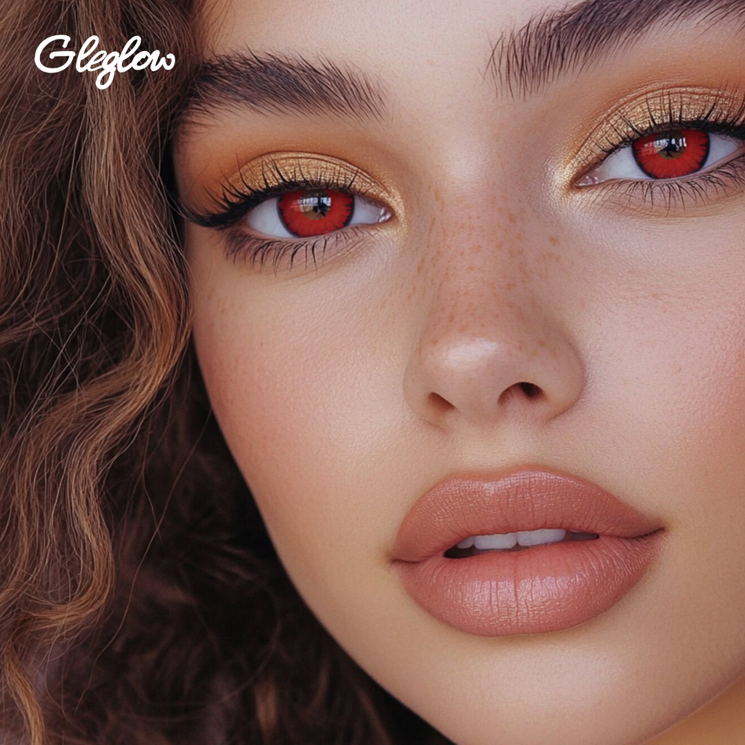 Zarae Red - monthly, 2 lenses Colored Contacts - Gleglow