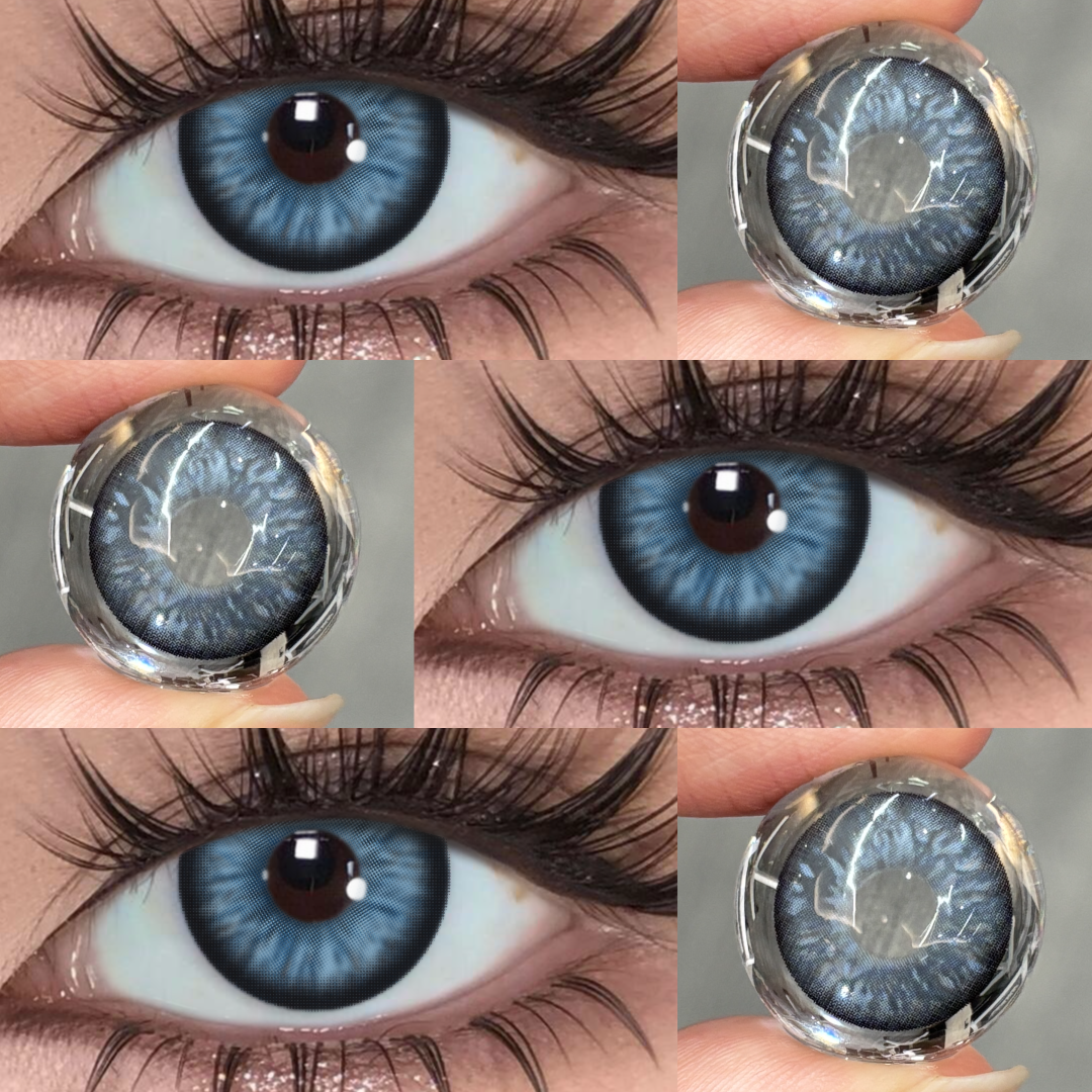 Aetheris Blue - 1 Year, 2 lenses Colored Contacts - Gleglow