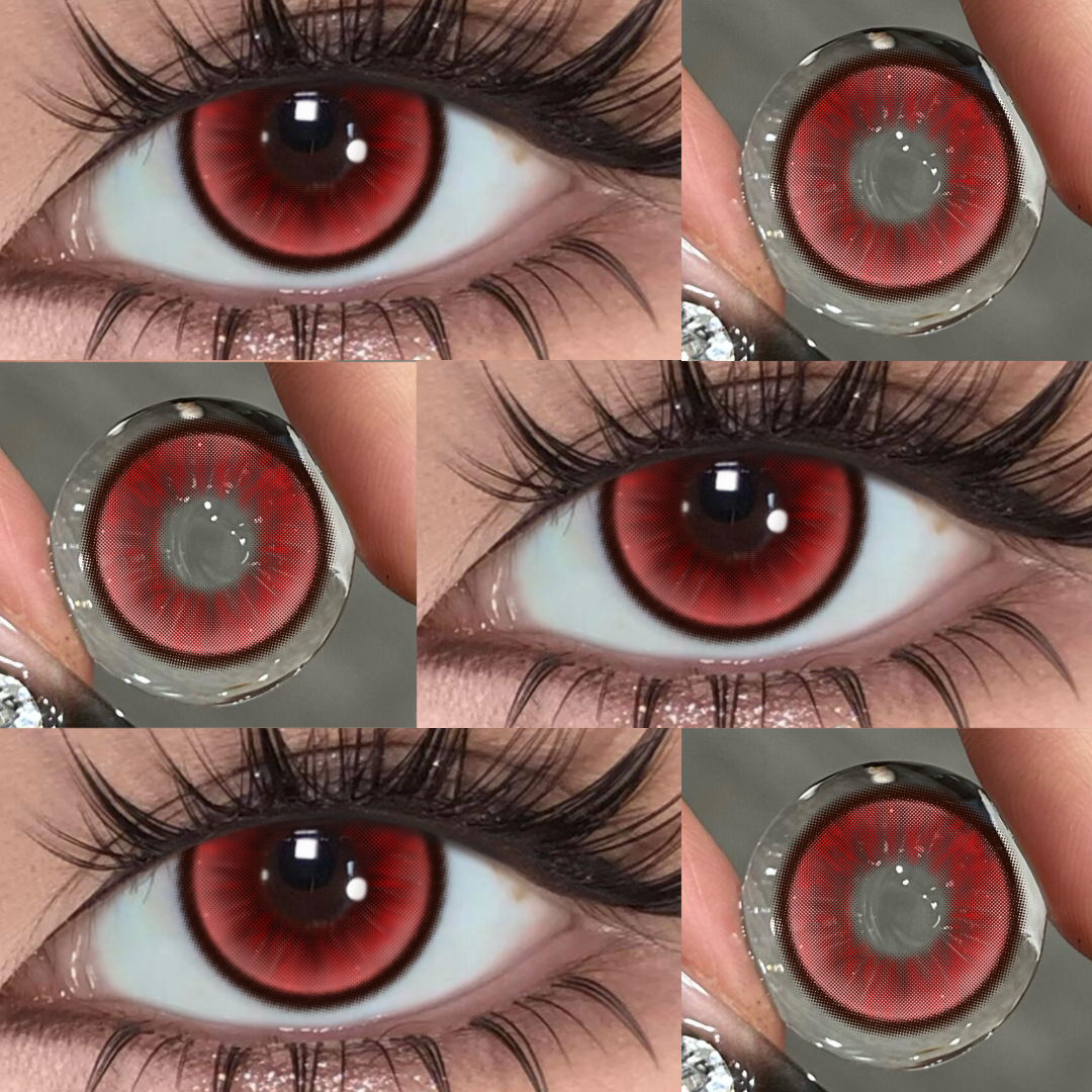 Ethereal Glow Red - 1 Year, 2 lenses Colored Contacts - Gleglow