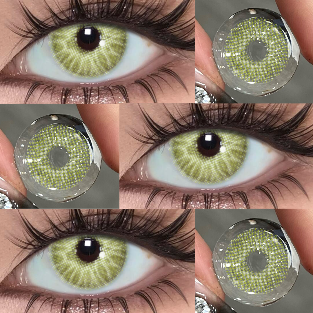 Pollen Green - 1 Year, 2 lenses Colored Contacts - Gleglow