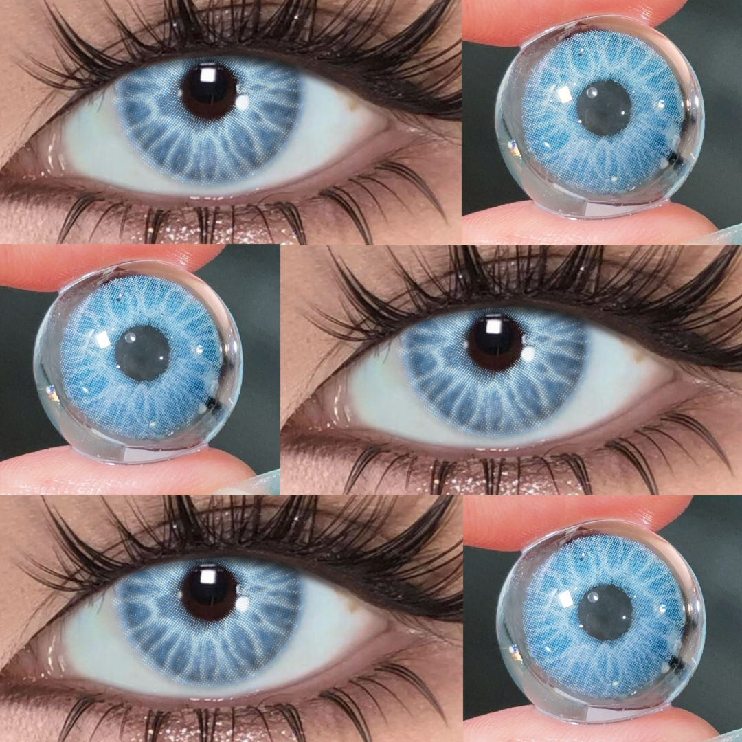 Omen Blue - 1 Year, 2 lenses Colored Contacts - Gleglow
