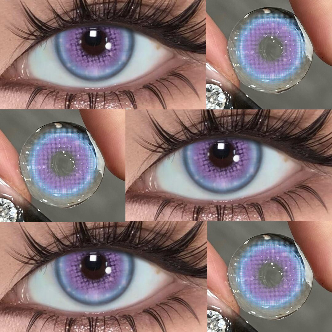 Fiora Purple - 1 Year, 2 lenses Colored Contacts - Gleglow