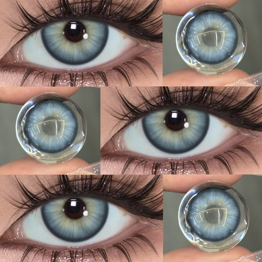 Audrey Blue - 1 Year, 2 lenses Colored Contacts - Gleglow