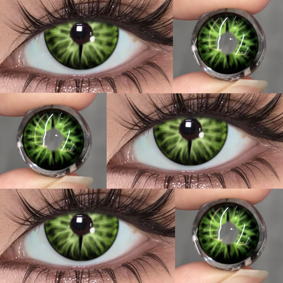 Snake Gaze Green - 1 Year, 2 lenses Colored Contacts - Gleglow