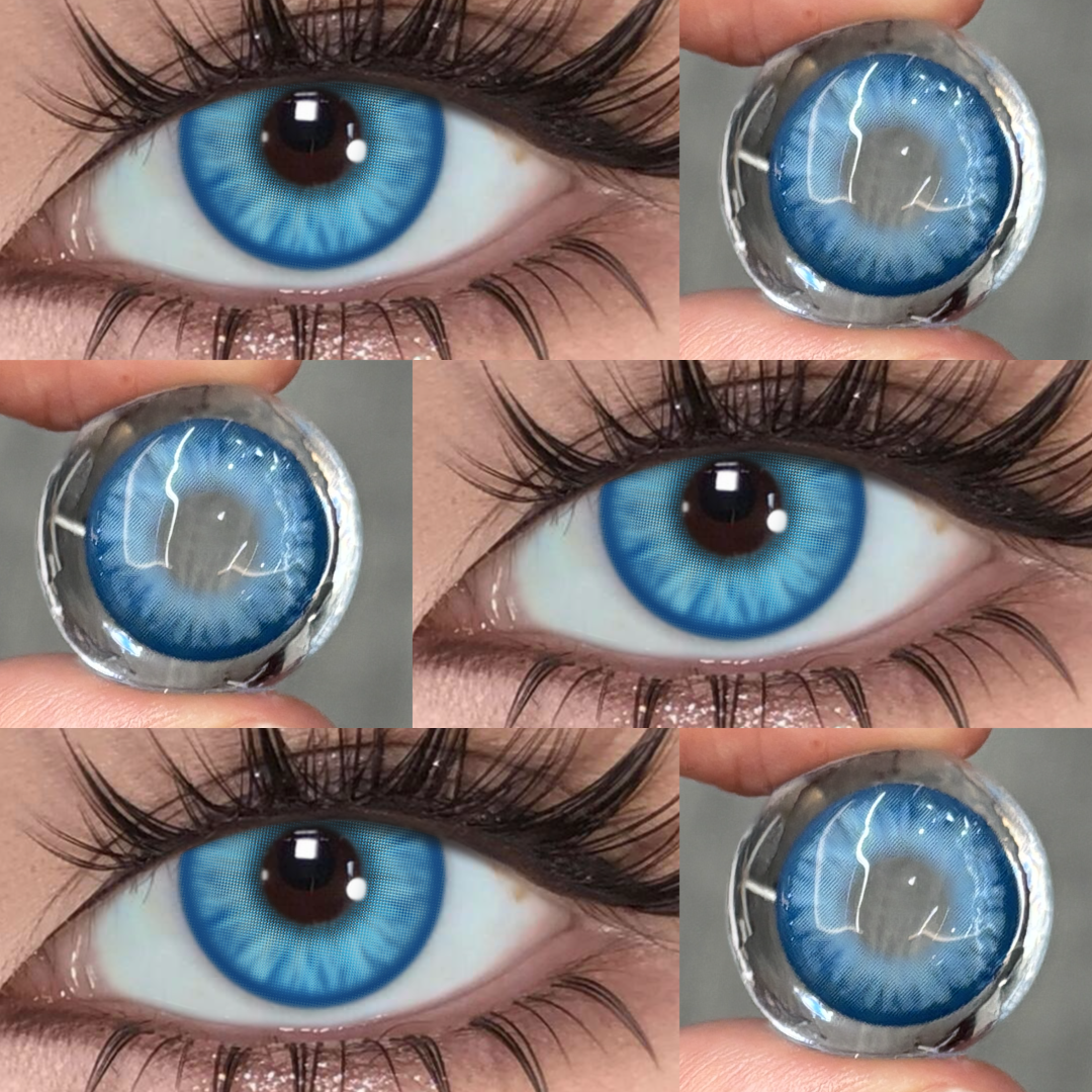 Florise Blue - 1 Year, 2 lenses Colored Contacts - Gleglow