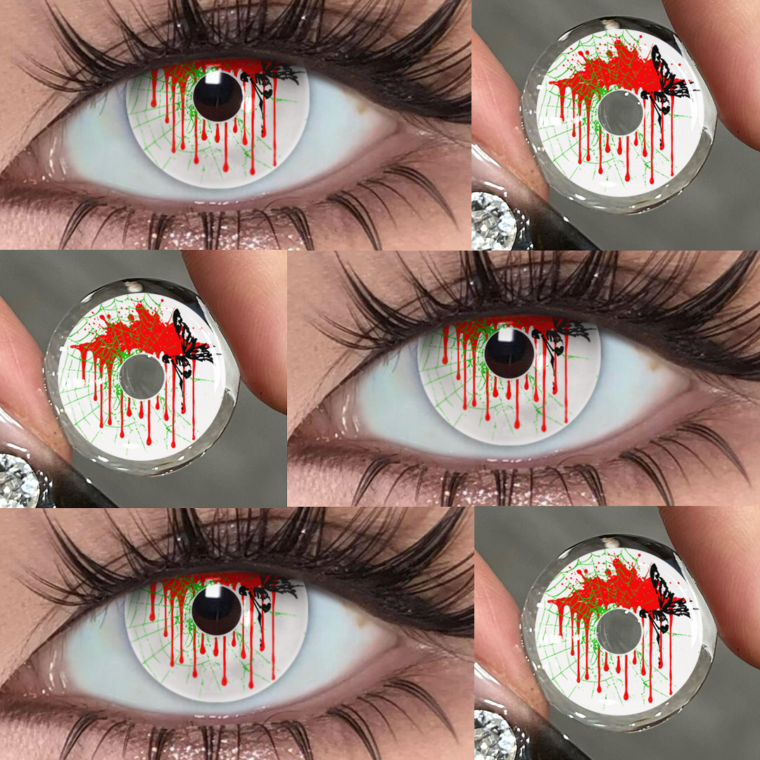 Gravemoon White - 1 Year, 2 lenses Colored Contacts - Gleglow