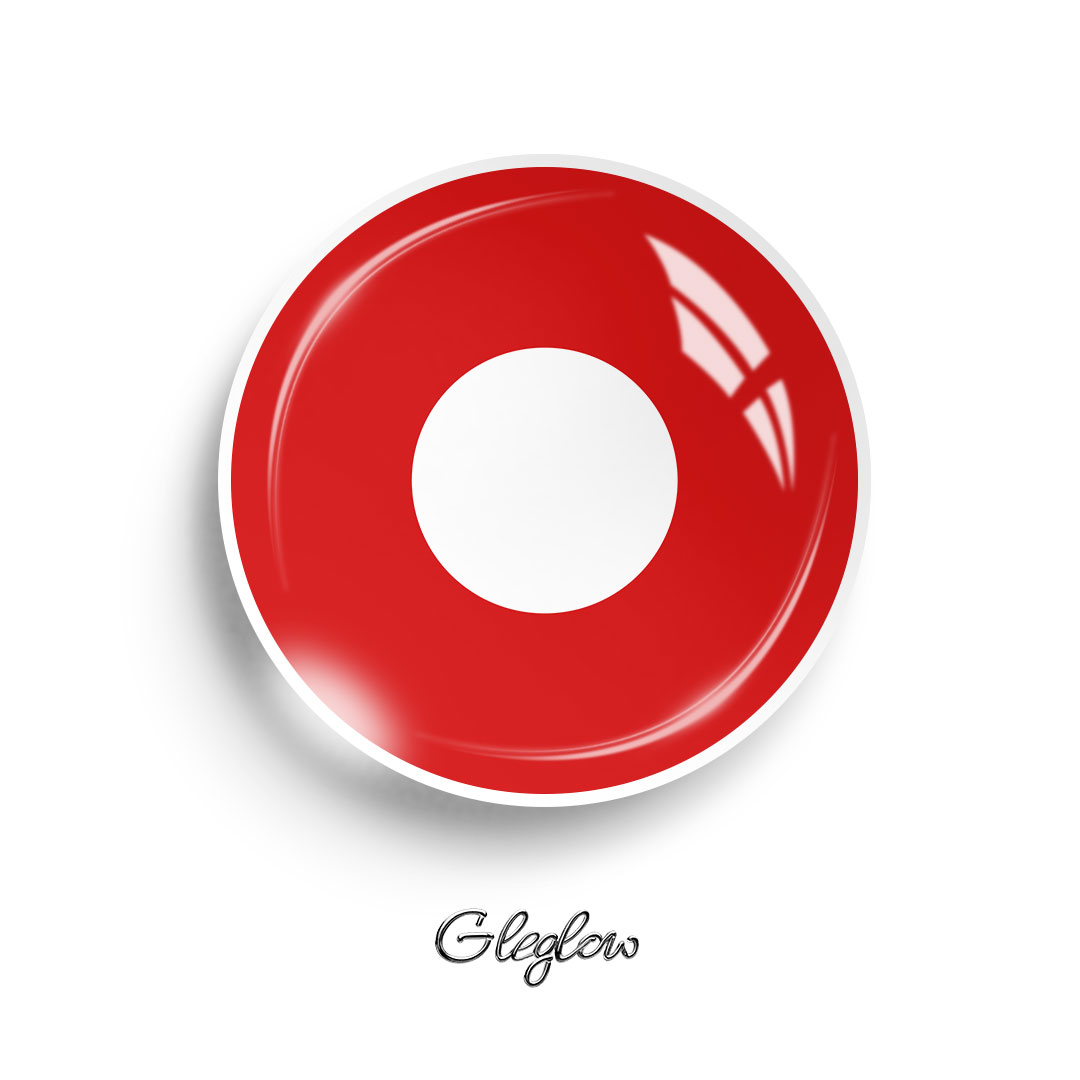 Blank Red  - 1 Day, 2 lenses Colored Contacts - Gleglow