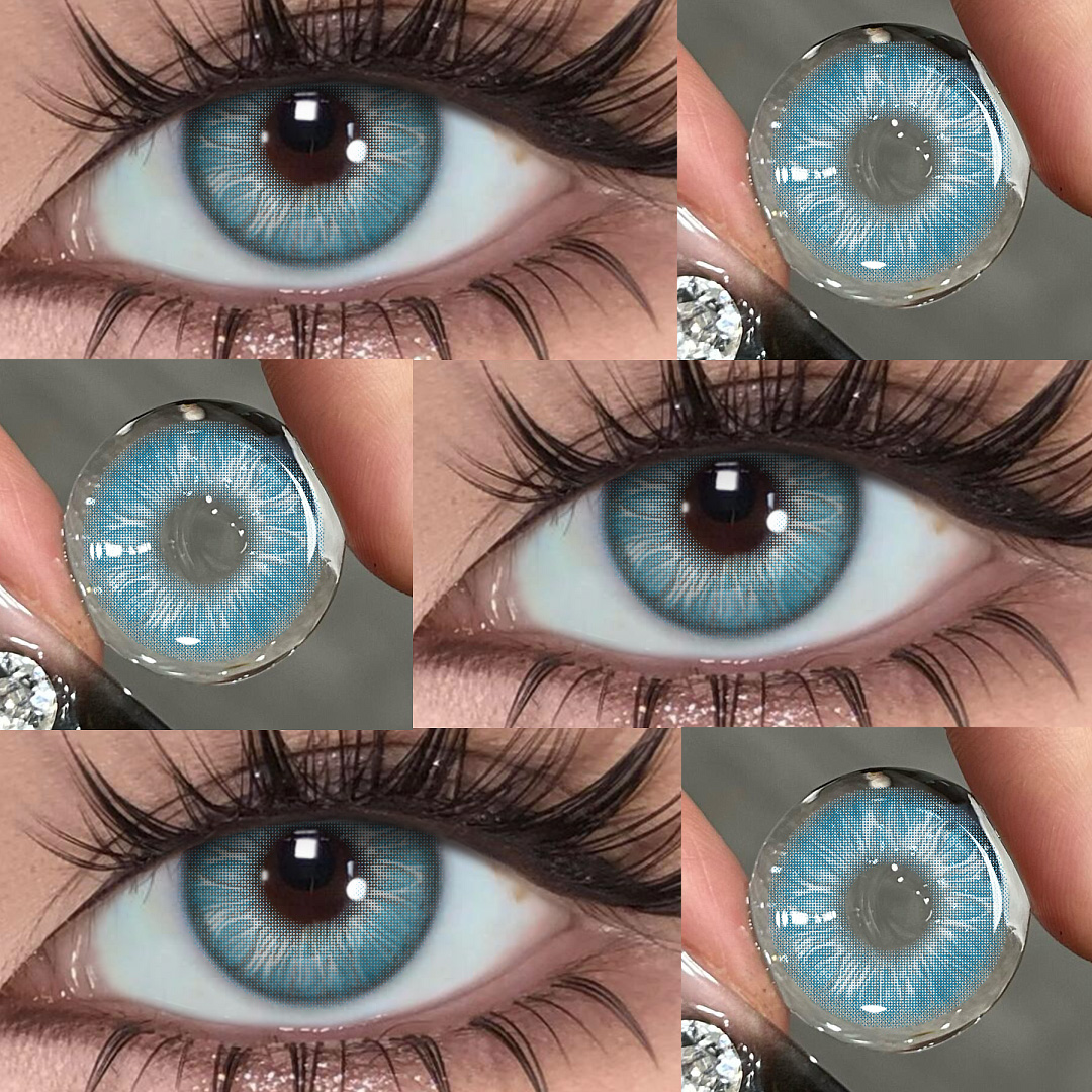 Magic Coral Blue - 1 Year, 2 lenses Colored Contacts - Gleglow