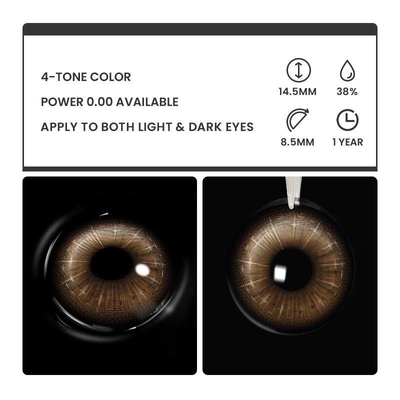 Peacock Brown - 1 Year, 2 lenses