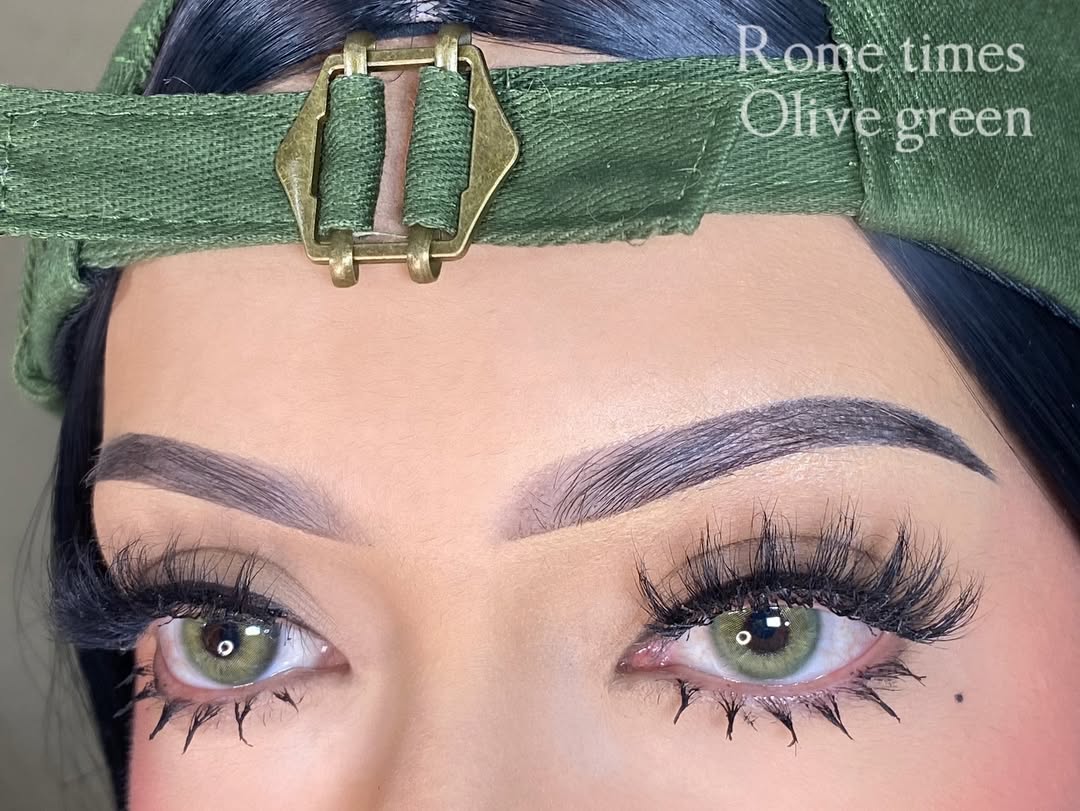 Rome Times Olive Green - 1 Year, 2 lenses Colored Contacts - Gleglow