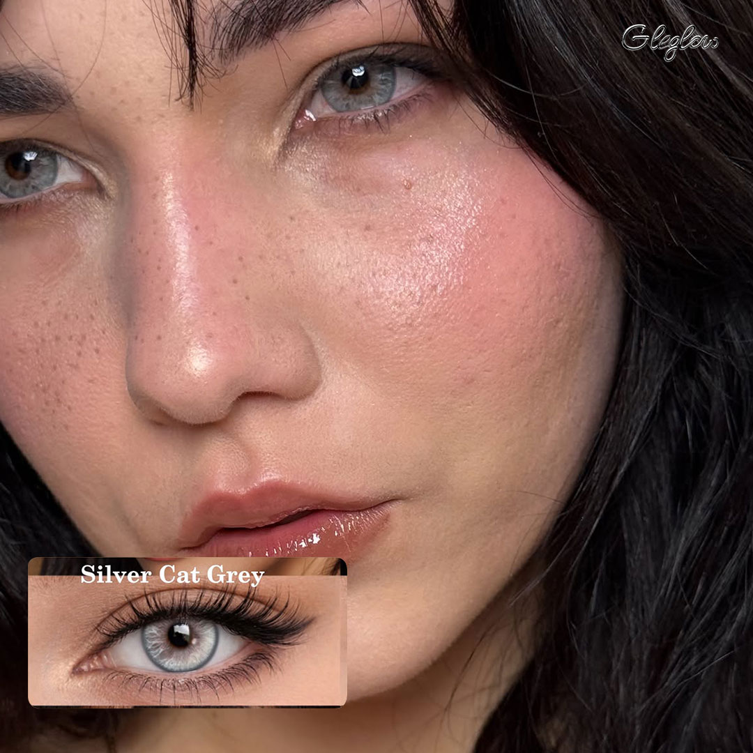 Silver Cat Grey Contact Lenses – 1 Year, 2 Lenses