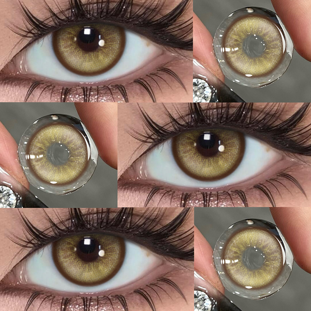 Honey Cat Brown Contact Lenses – 1 Year, 2 Lenses Colored Contacts - Gleglow