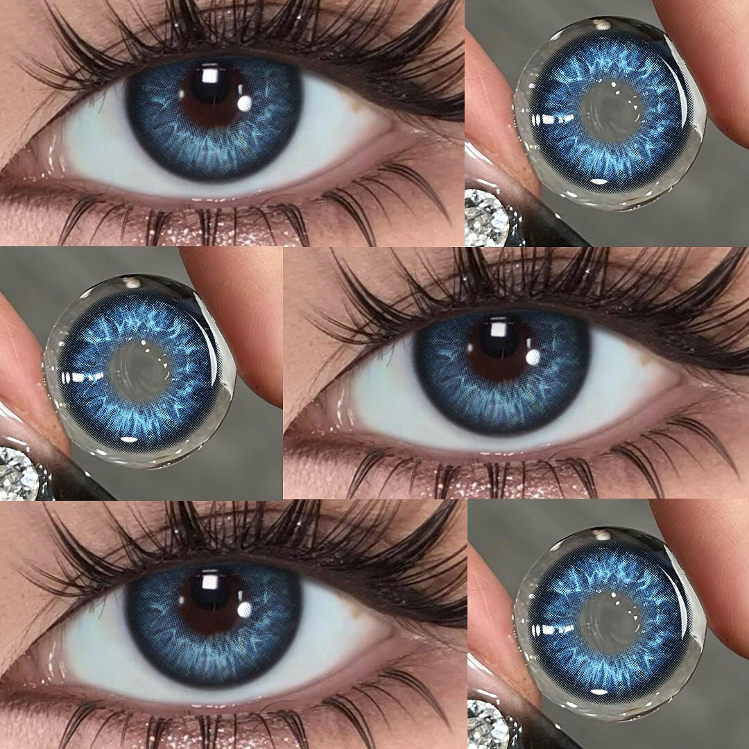 Vessia Blue - 1 Year, 2 lenses Colored Contacts - Gleglow