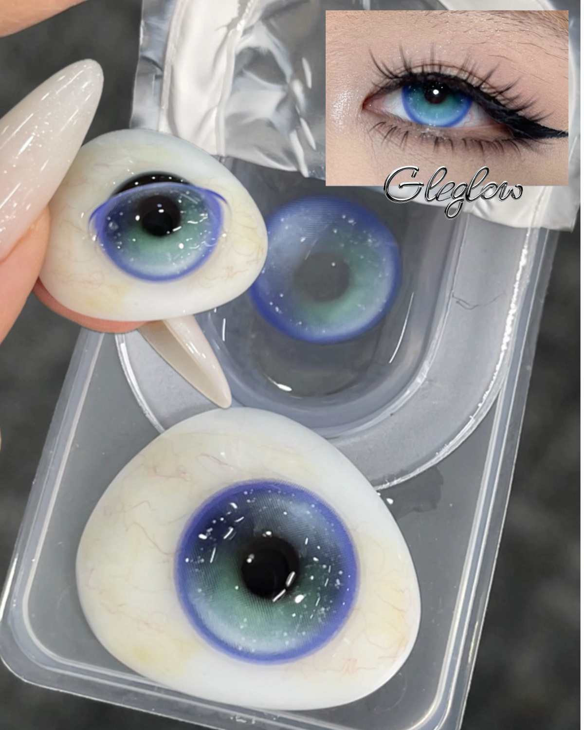 Infyne Blue - 1 Year, 2 lenses Colored Contacts - Gleglow