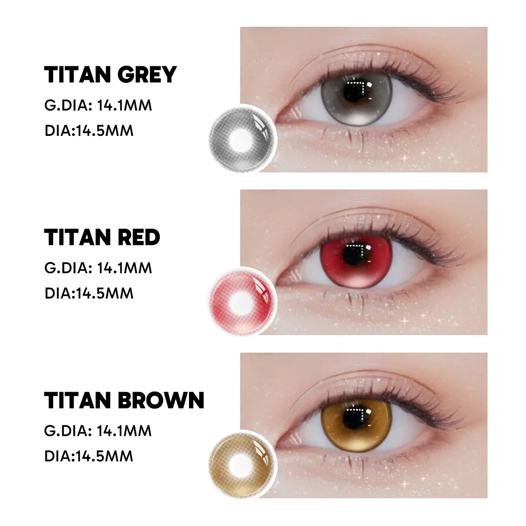 Titan Red - 1 Year, 2 lenses Colored Contacts - Gleglow