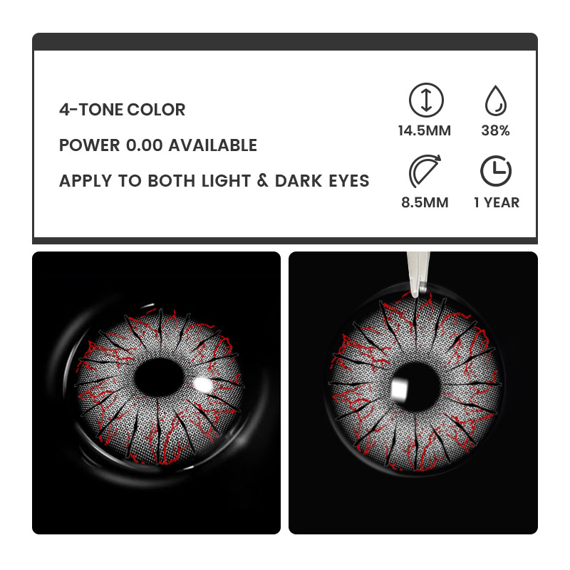 Volyn Grey - 1 Year, 2 lenses Colored Contacts - Gleglow