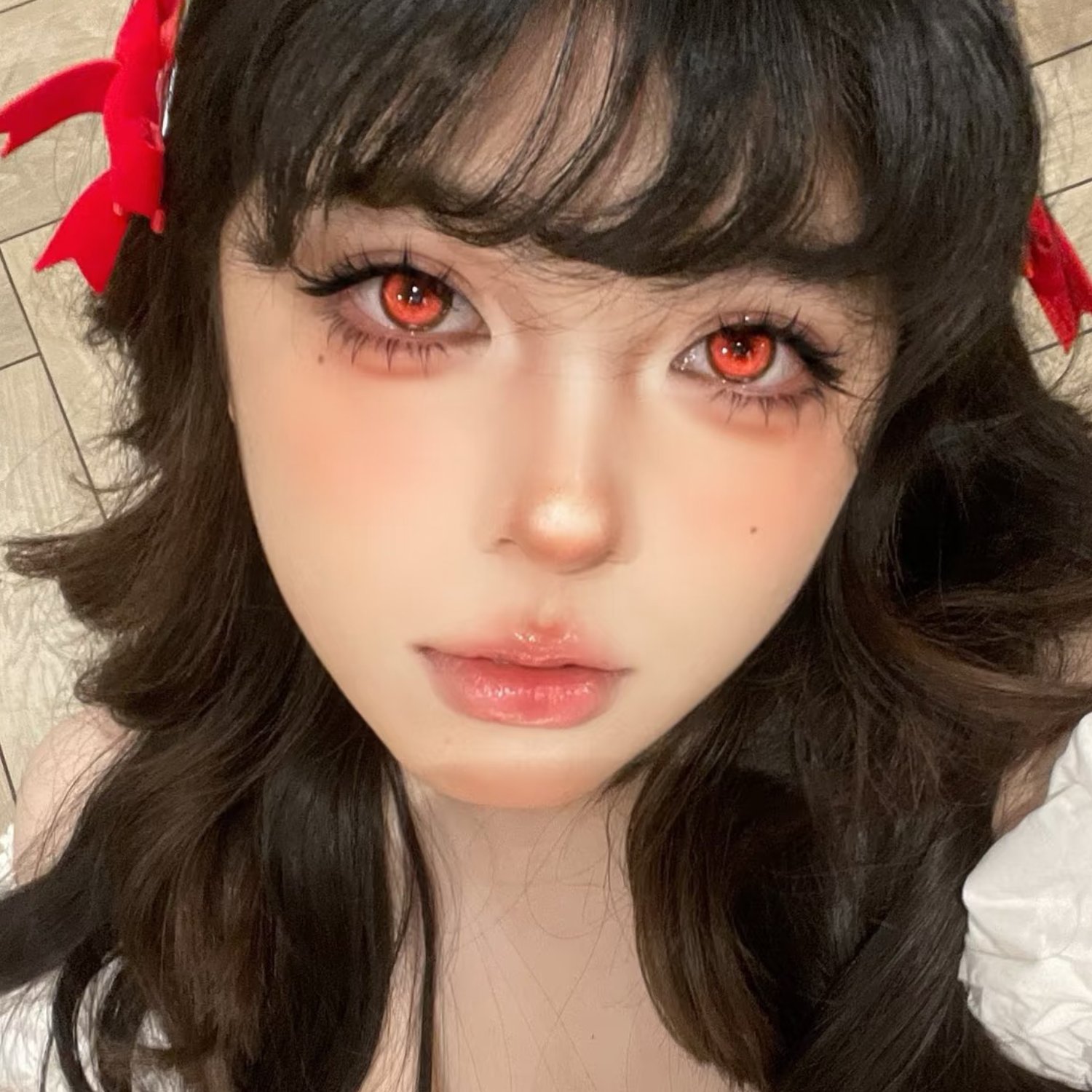 Selene Red - 1 Day, 2 lenses Colored Contacts - Gleglow