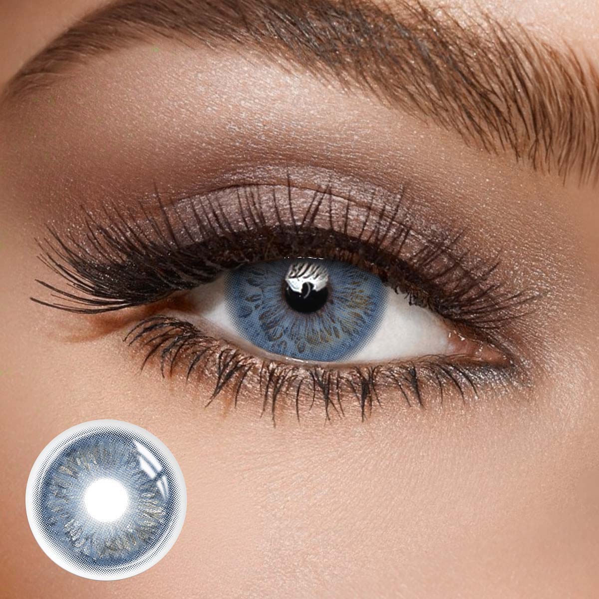 Opal Lunar Blue - 1 Year, 2 lenses Colored Contacts - Gleglow