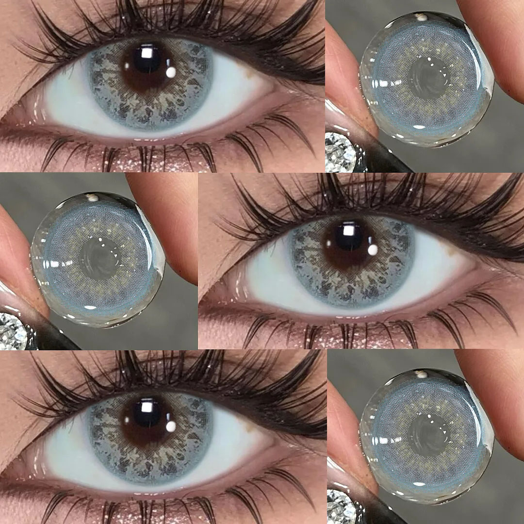 DNA Taylor Blue Gray - 1 Year, 2 lenses Colored Contacts - Gleglow